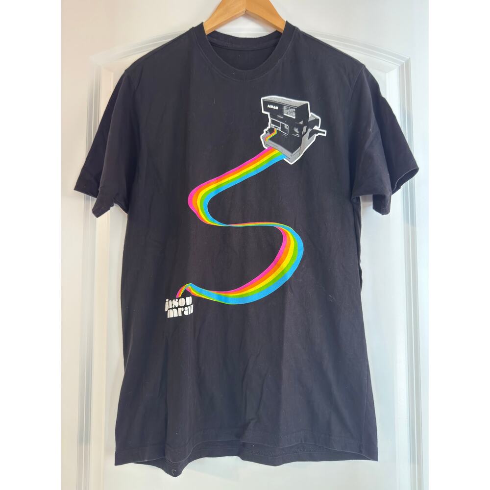 Vintage 2008 Jason Mraz Tour Concert Shirt Polaroid Rainbow Camera Tee - XXL
